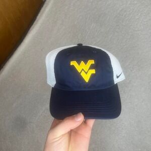Nike West Virginia adjustable trucker‎ hat embroidered light collegiate
